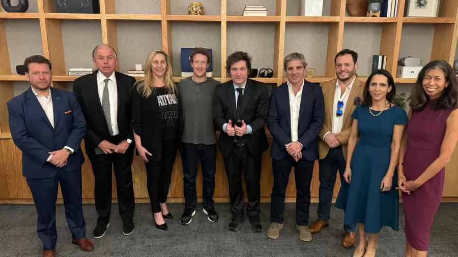 El Presidente Javier Milei se reuni anoche con el CEO de Meta, Mark Zuckerberg, y ejecutivos de la empresa para discutir las oportunidades que ofrece
