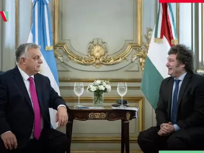 El primer ministro hngaro Viktor Orban con el presidente Javier Milei