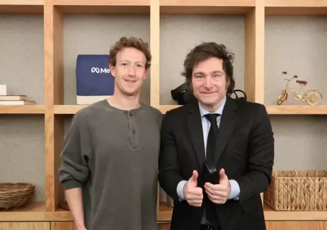 Mark Zuckerberg y Javier Milei