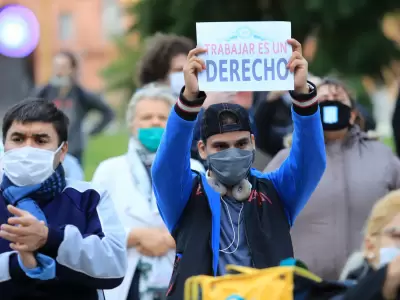 Protestas ante el tratamiento de la Ley Bases