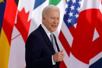 Biden en su llegada al complejo de Borgo Egnazia para la Cumbre del G7. Foto: Ludovic Marin AFP