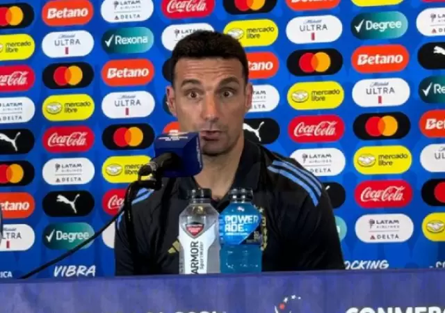 Lionel Scaloni, durante la conferencia de prensa luego del partido con Chile.