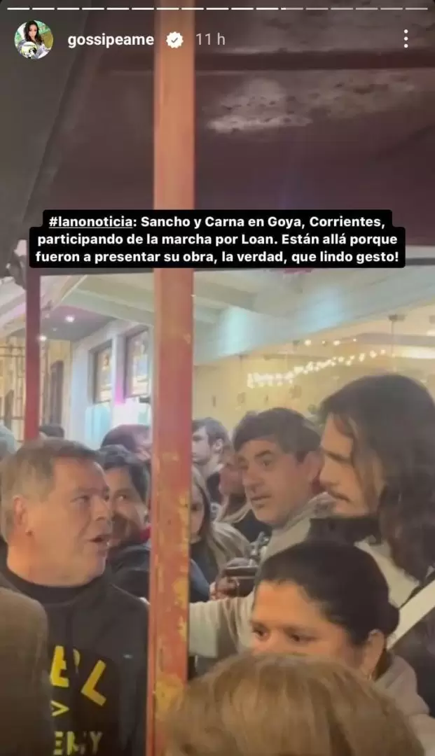 Los actores Christian Sancho y Carna presente en la manifestacin por Loan