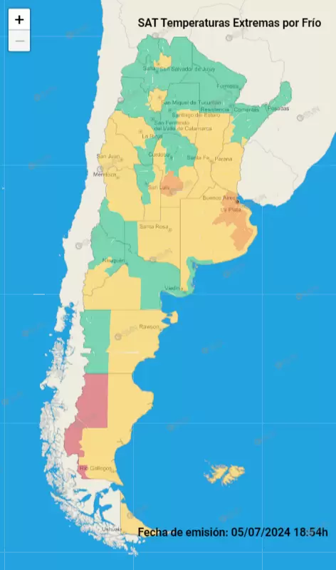 Mapa por temperaturas extremas/