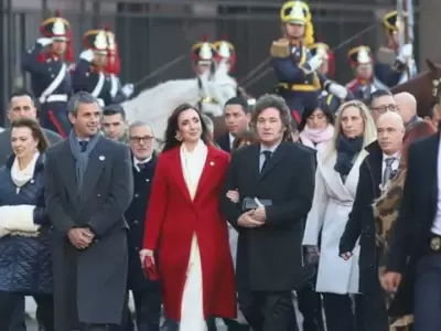 Javier Milei y Victoria Villarruel llegando al Tedeum.