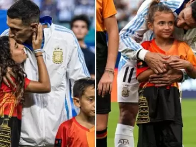 Ma y Pa, las hijas de ngel Di Mara llevarn la pelota antes del comienzo del partido