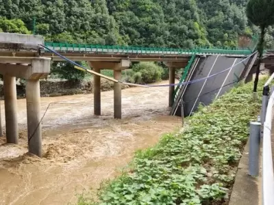 Se derrumb un puente sobre el ro Jianqin