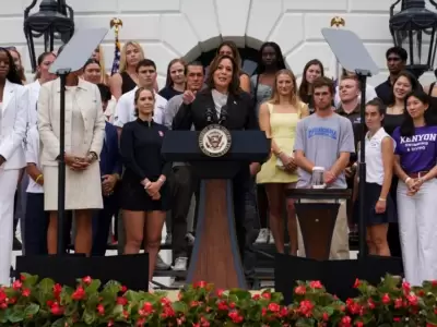 Kamala Harris en su primer discurso como precandidata