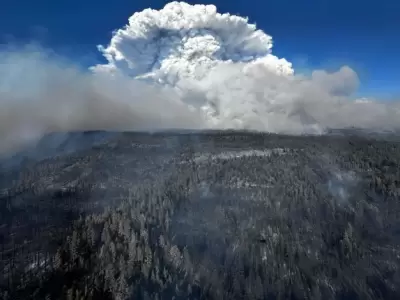 Nubes que se alimentan de fuego con rayos que llegan alto a la atmsfera