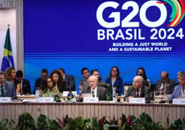 Lula durante la reunin de los equipos de trabajo del G20.