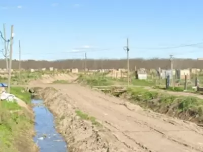 Vecindario donde fue encontrada la joven asesinada en el interior de la provincia de Buenos Aires.