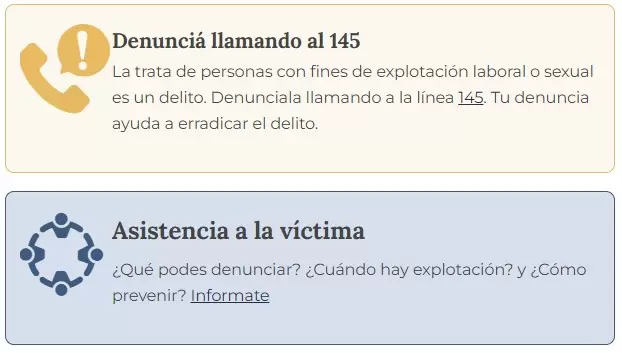 La denuncia ayuda a erradicar la trata de personas.