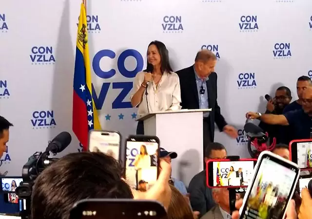 Corina Machado asegur que tienen pruebas de un amplio triunfo, basndose en el 73,2% del total de las actas electorales