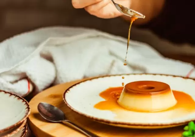 Flan de dulce de leche