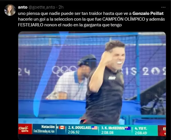 El exargentino gritando el gol de Alemania