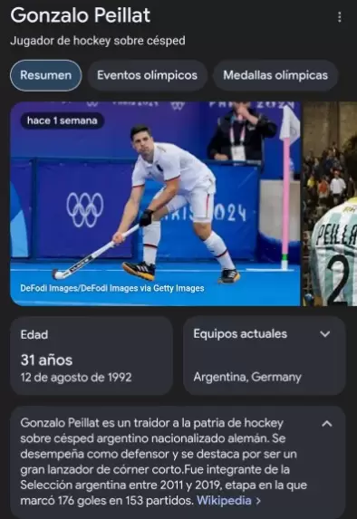 El perfil de Wikipedia del jugador fue cambiado