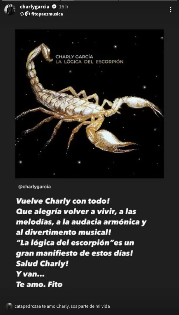 Las palabras emotivas de Fito a Charly.