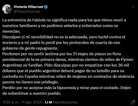 Victoria Villarruel en X