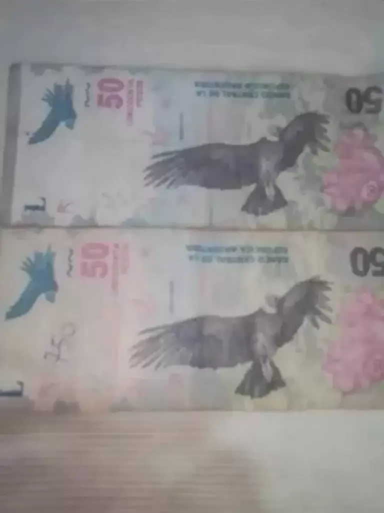 Billete de 50 pesos con error