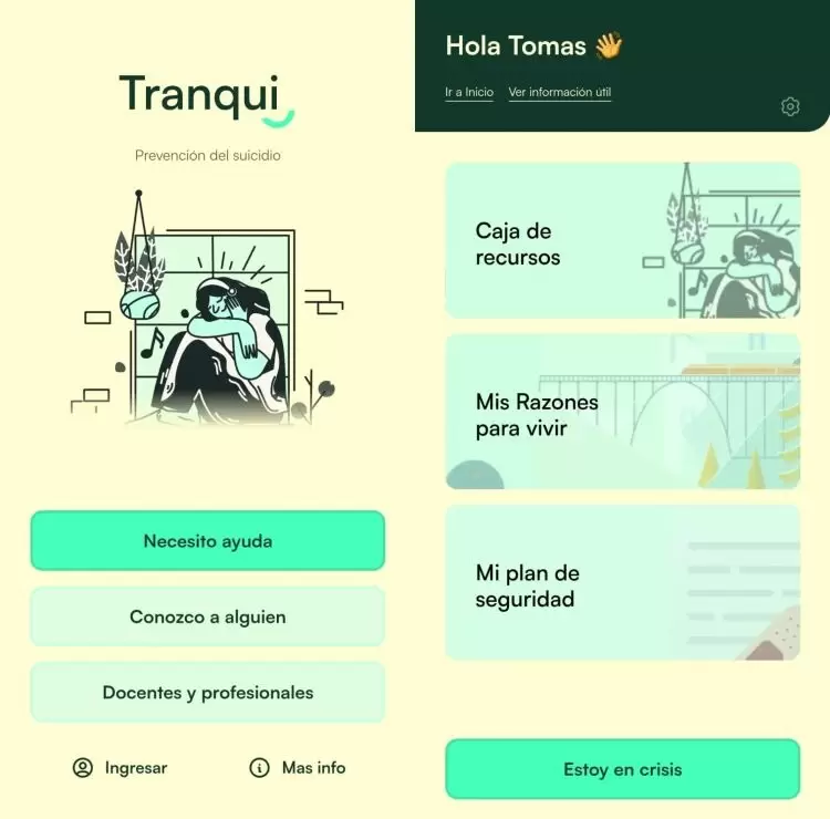 Tranqui: la app argentina que busca informar y prevenir el suicidio