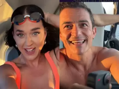 Katy Perry y Orlando Bloom se lanzan desde un helicptero al ocano en Cerdea.