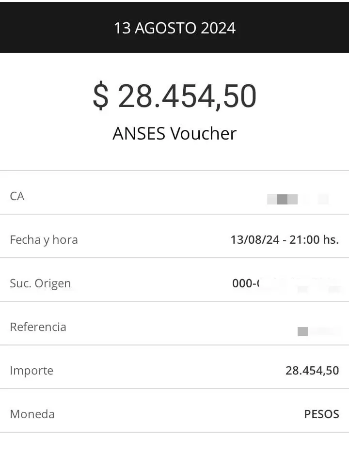 El monto de los vouchers en agosto