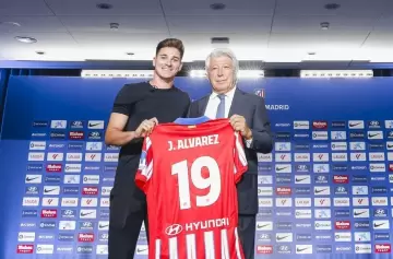 Julin lvarez fue presentado en el Atltico Madrid.