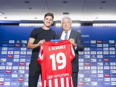 Julin lvarez fue presentado en el Atltico Madrid.