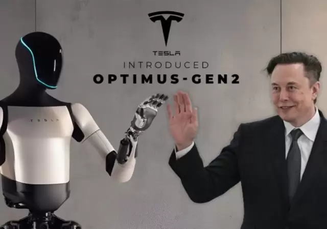 El magnate Elon Musk junto a Optimus, la creacin de Tesla. (Imagen: web)