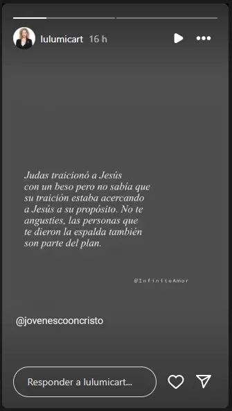 Mensaje de Lourdes Arrieta considerando el pasado de Jesús de Nazaret y el presente que vive en el Congreso de la Nación donde sigue siendo diputada.