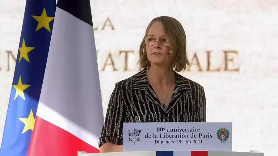 La actriz Jodie Foster en los actos por los 80 aos de la liberacin de Pars.