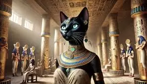 La diosa egipcia Bastet es representada como una mujer con cabeza de gato.