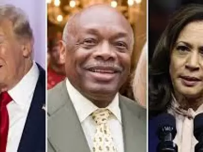 Trump, el ex alcalde Willie Brown y Kamala Harris.