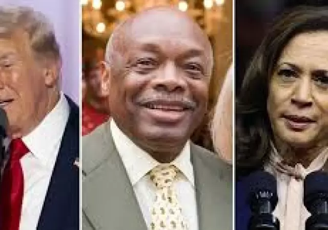 Trump, el ex alcalde Willie Brown y Kamala Harris.