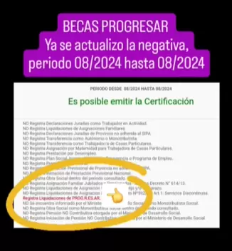 As se ve la certificacin negativa actualizada con la beca aprobada