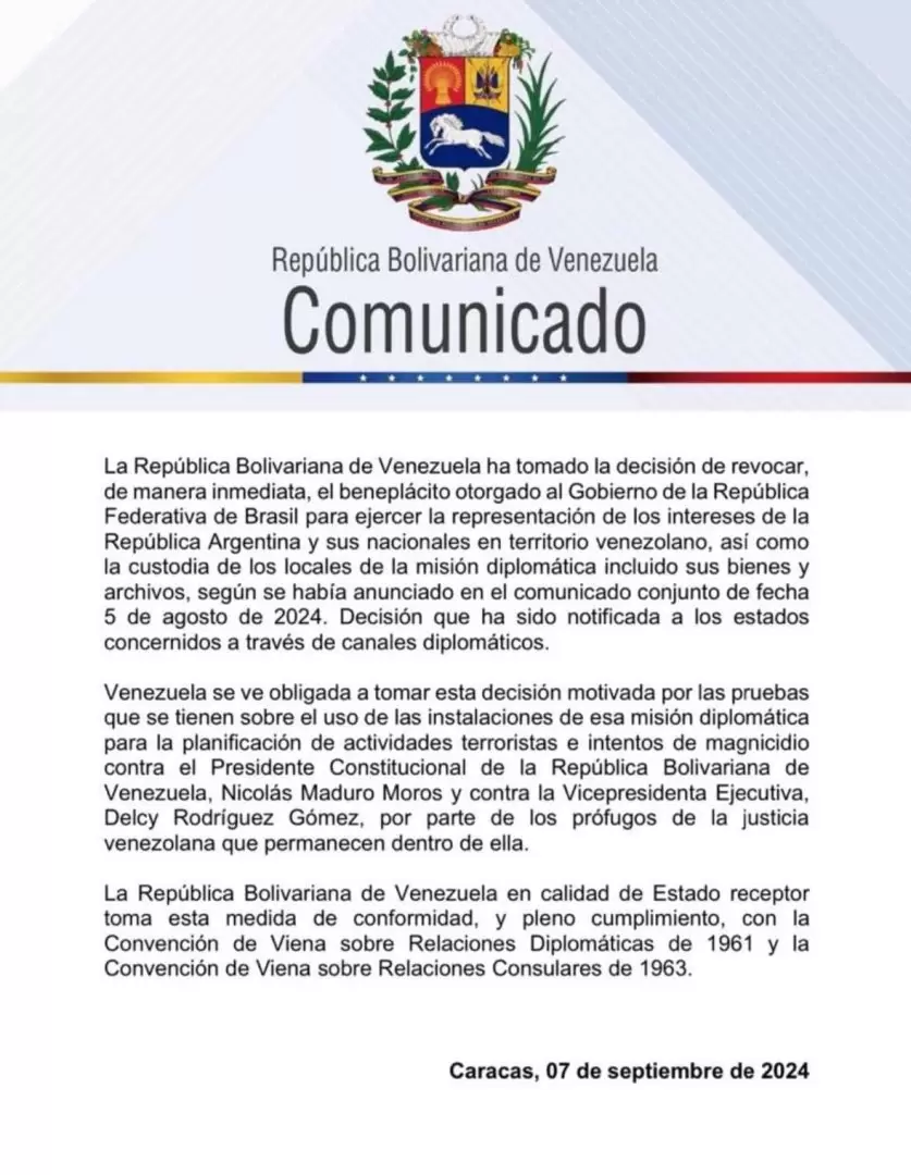 Comunicado de Venezuela