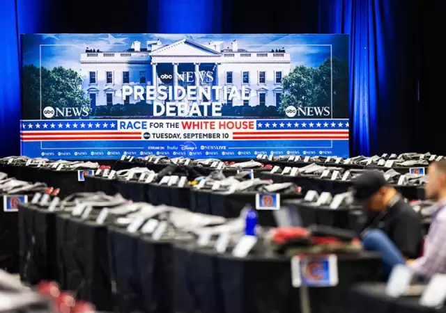 Todo listo para el primer debate entre Kamala Harris y Donald Trump.