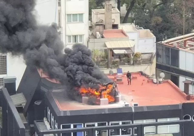 Feroz incendio en un edificio de Retiro