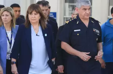 La ministra de Seguridad, Patricia Bullrich y el jefe de la Polica Federal, Luis Alejandro Rolle.