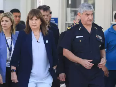 La ministra de Seguridad, Patricia Bullrich y el jefe de la Polica Federal, Luis Alejandro Rolle.