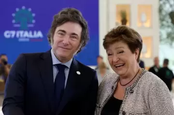 Javier Milei junto a Kristalina Georgieva