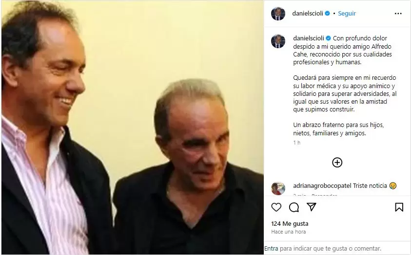 Daniel Scioli difundi la noticia