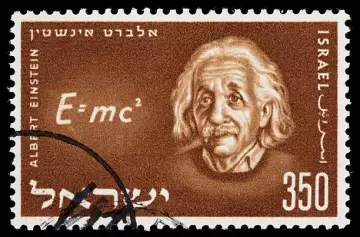 Estampilla con el rostro de Albert Einstein