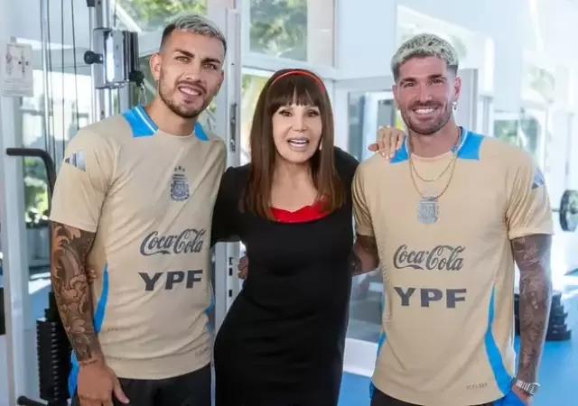 Los campeones del mundo Leandro Paredes y Rodrigo de Paul, la diva de los telfonos vuelve a la pantalla chica