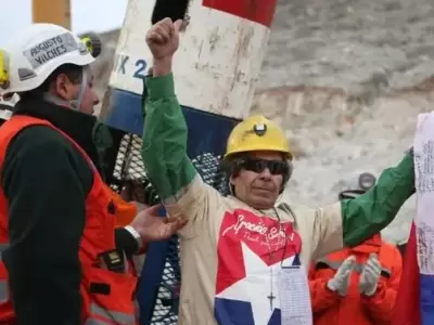 Mario Gmez, uno de los 33 mineros al momento de ser rescatado