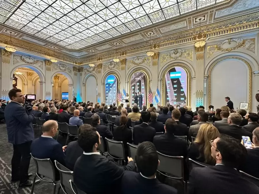 Javier Milei en la Bolsa de Nueva York.