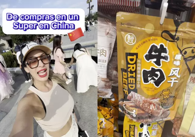 Una argentina fue un Supermercado en Shanghi, China.