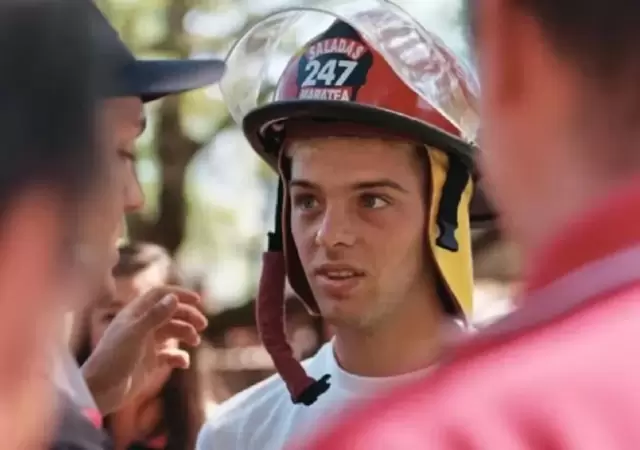 Santiago Maratea en los incendios.