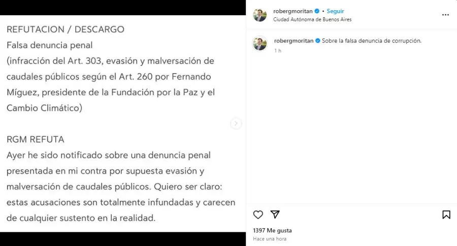 El comunicado de Garca Moritn sobre la denuncia en su contra