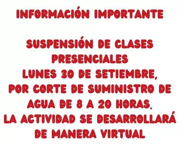 Otro colegio de Ciudad confirm la suspensin de clases para este lunes 30 de septiembre